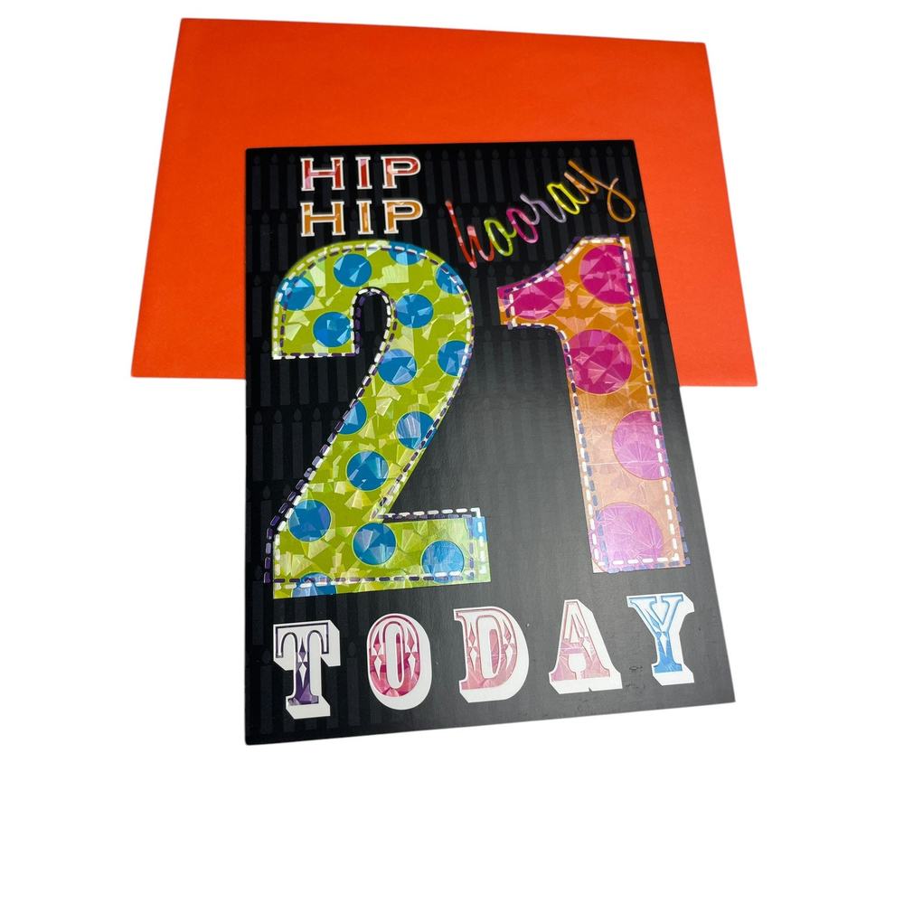 5/$10 Birthday Card 21st Design Design USA Made Celebration Milestone